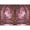 Flowers and pigeons in the arches